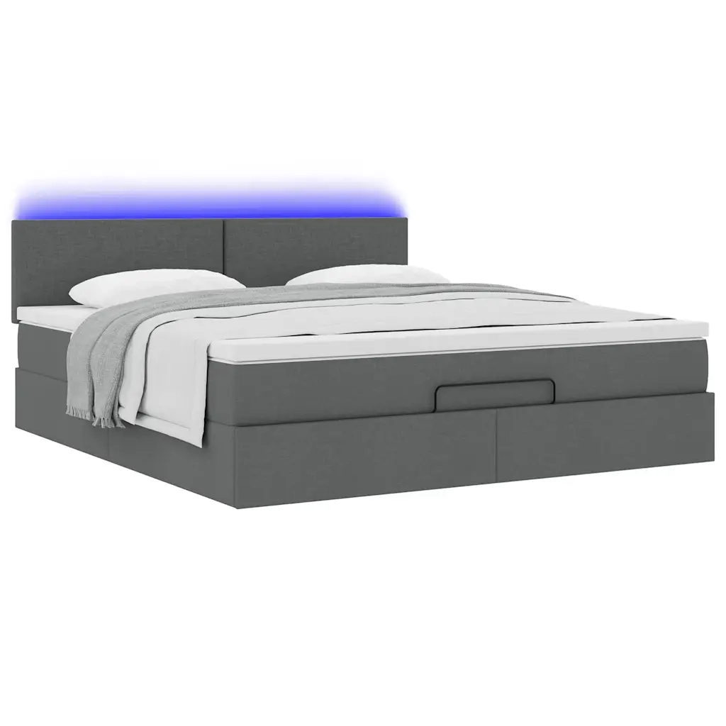 vidaXL Struttura Letto Pouf con Materasso 160x200 cm in Tessuto