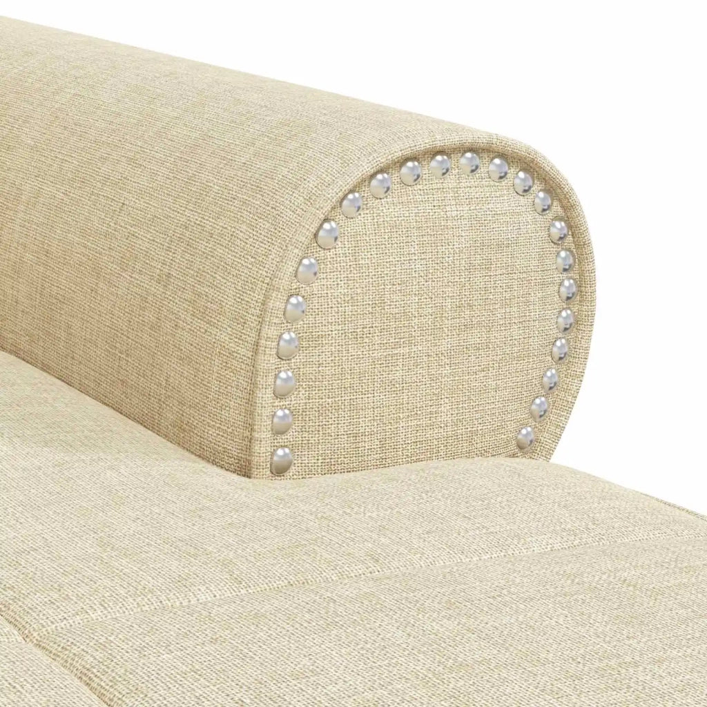 Chaise Lounge con cuscino Crema 91 x 157 x 91 cm Tessuto 42022936
