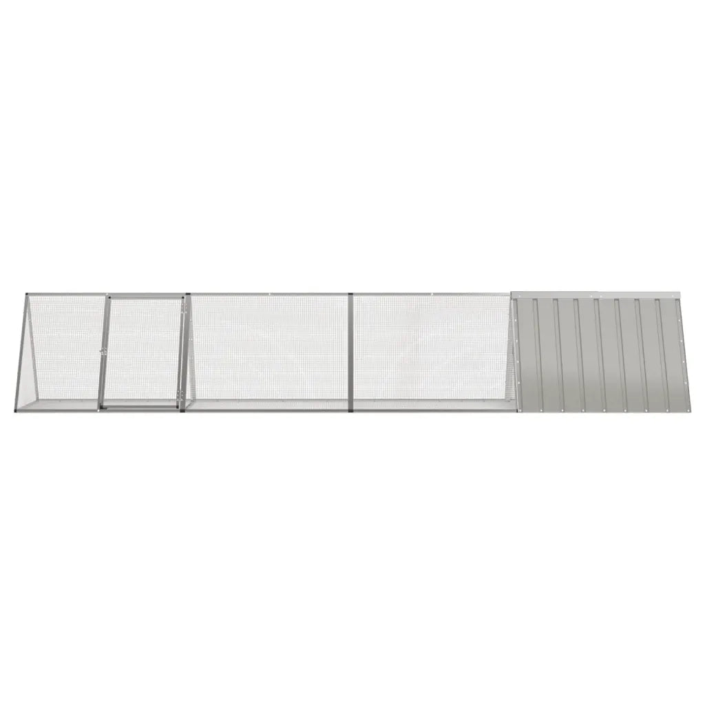Gabbia per Conigli grigio 403,5x80,5x71 cm Acciaio Zincato 3106450