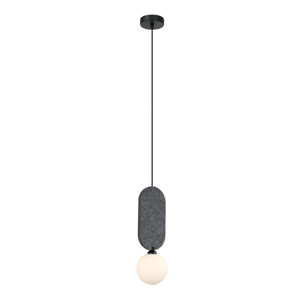 Lampada a sospensione Italux Lorenzo feltro grigio G9 sfera