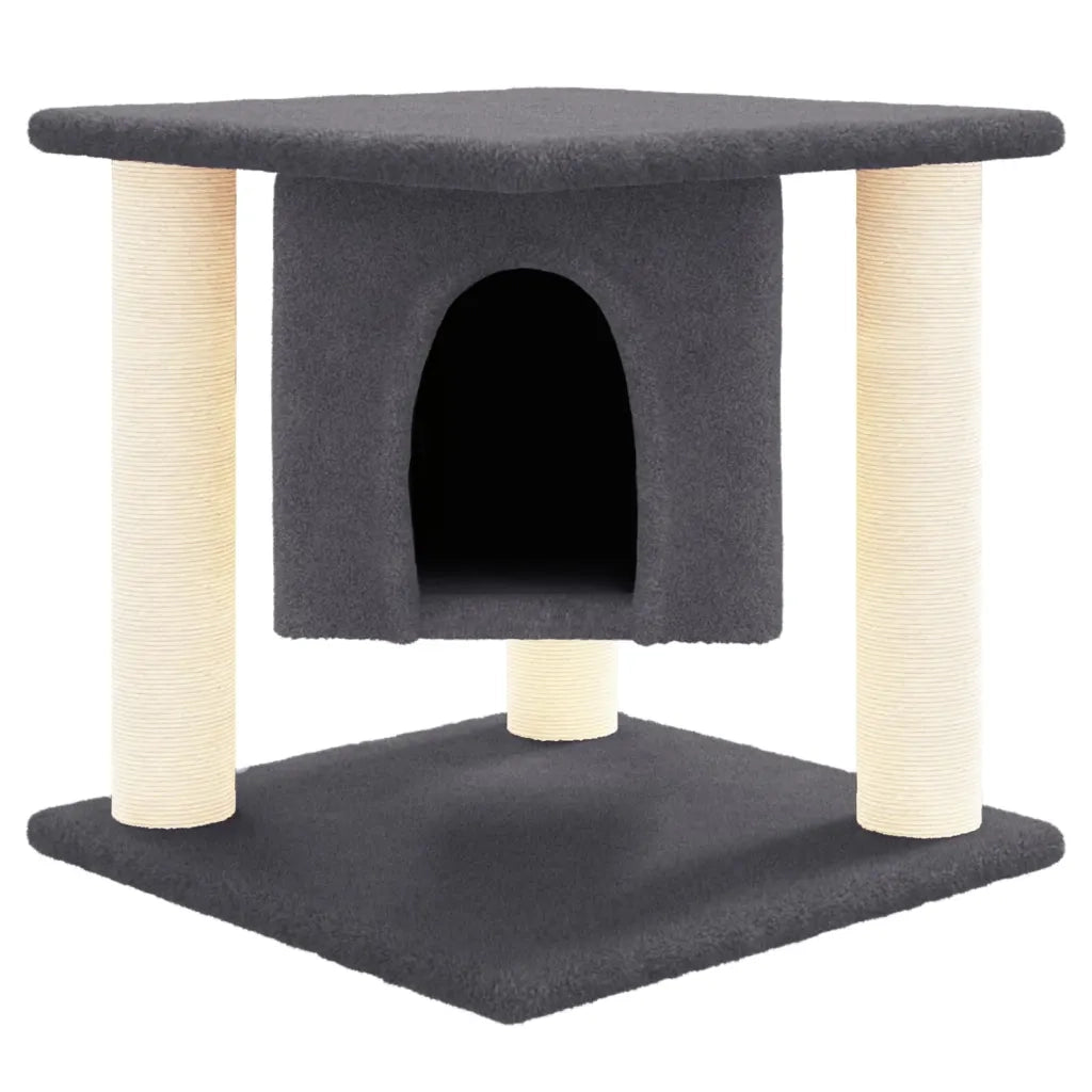 Albero per Gatti con Tiragraffi in Sisal Grigio Scuro 37 cm cod mxl 23101