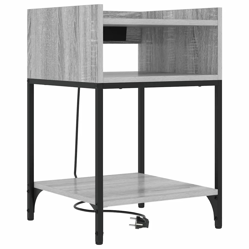 vidaXL Mobiletti da Notte 2 pcs Grigio sonoma 40 x 40 x 61 cm