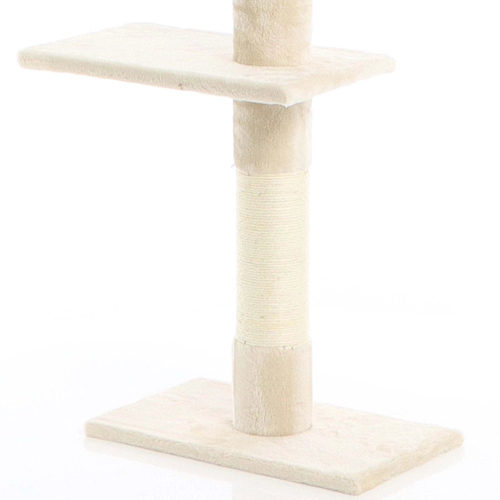 Fudajo Albero tiragraffi a soffitto beige 230-276cm Altezza regolabile con 4 livelli e sisal Gatti