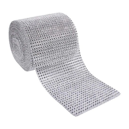 Decorazione a Maglia 24 Righi Simulanti Diamanti - Lint Decorativo - Decorazione di Matrimonio - Decorazione di Compleanno - Regalo - 12 cm Largo, 10 Yard Lungo - Lint Decorativo