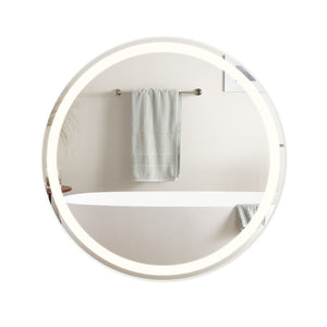 ZMH Specchio da bagno con funzione antiappannamento IP44 Rotondo Bianco Specchio da bagno variabile