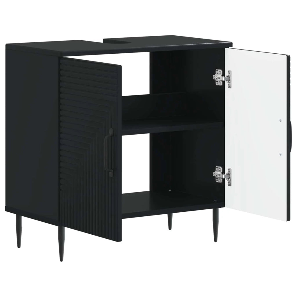 Armadio per Lavabo da Bagno HAARLEM Nero 59,5 x 31,5 x 59 cm 896786