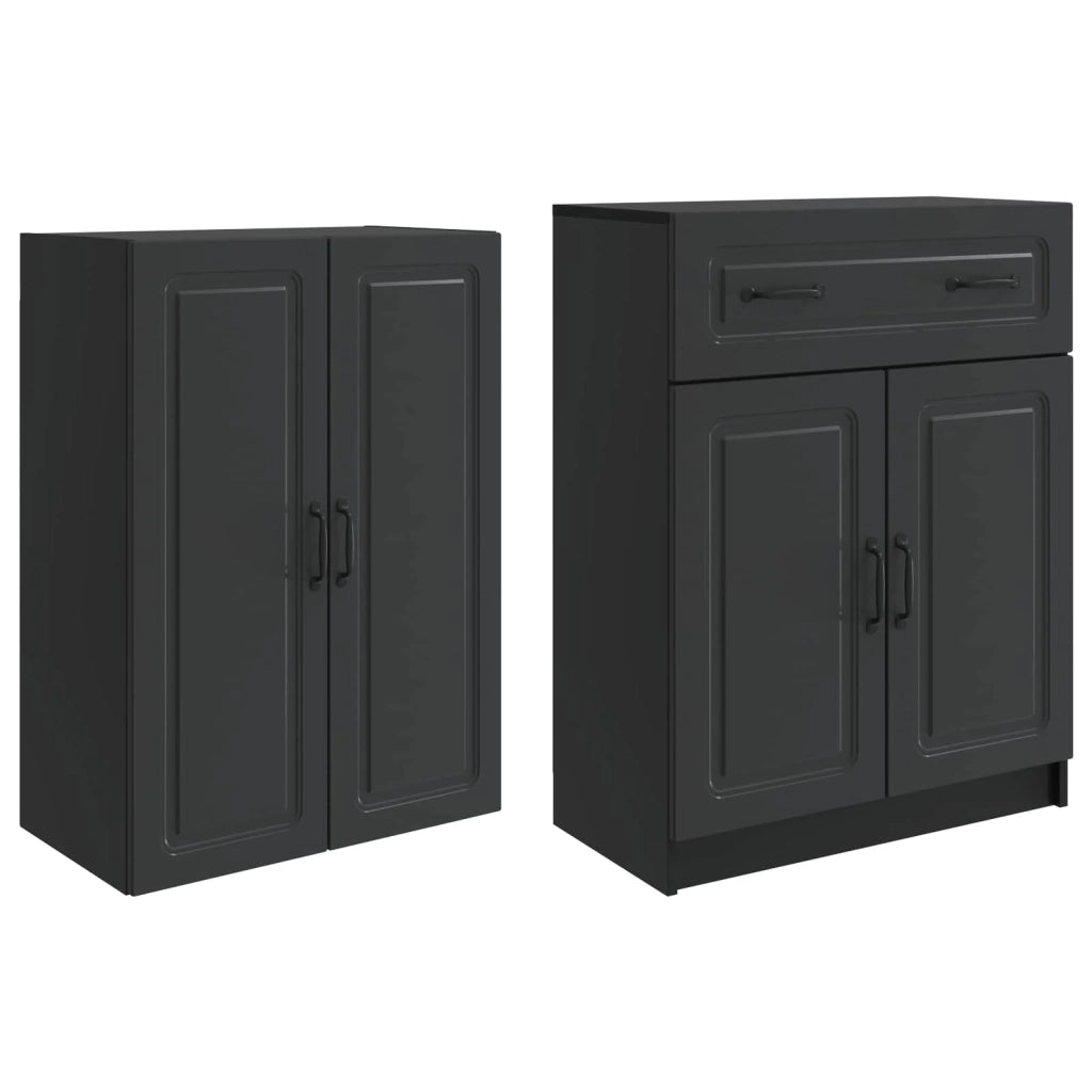 Set di armadi 2 pcs Nero Legno ingegnerizzato