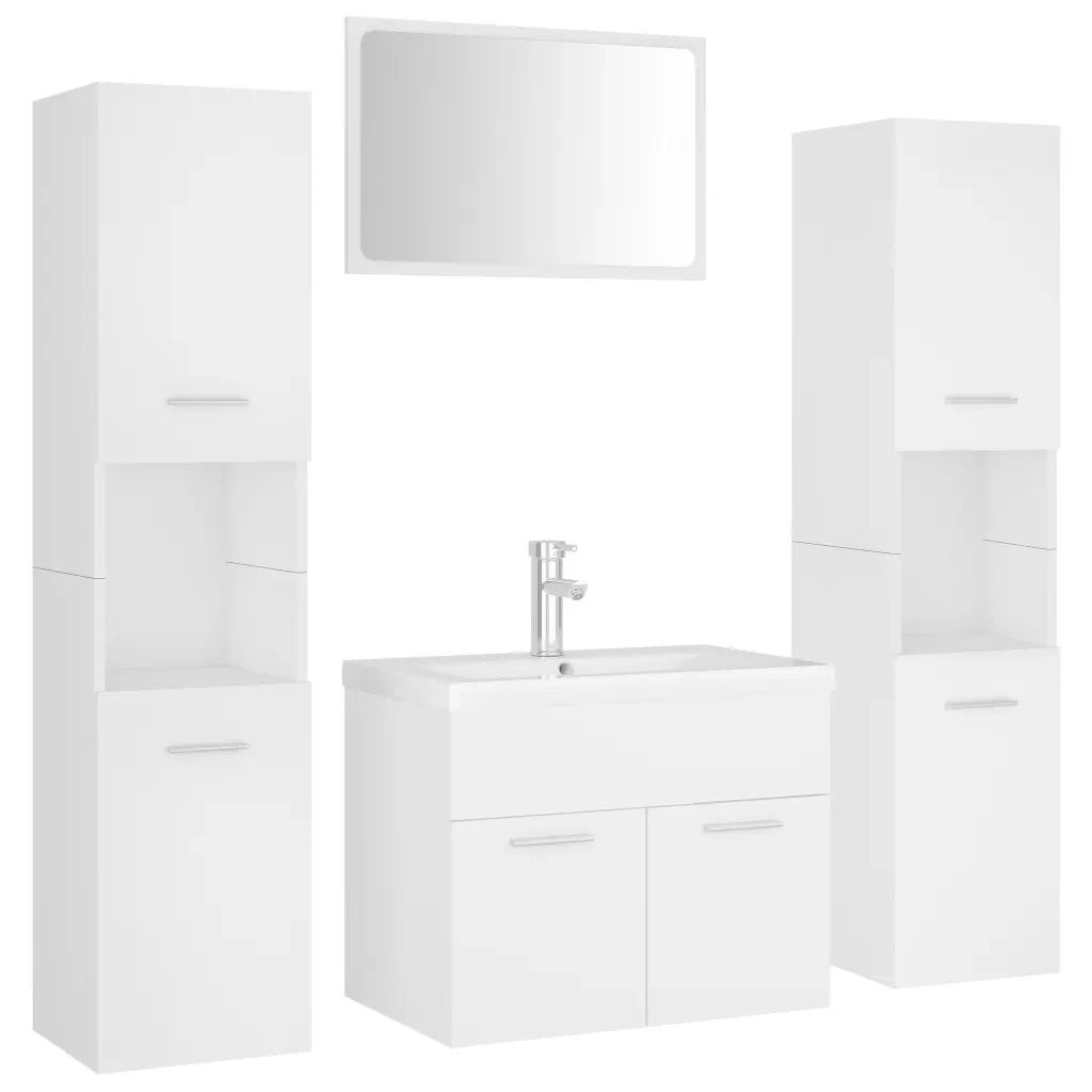 Set Mobili da Bagno Bianco in Truciolato