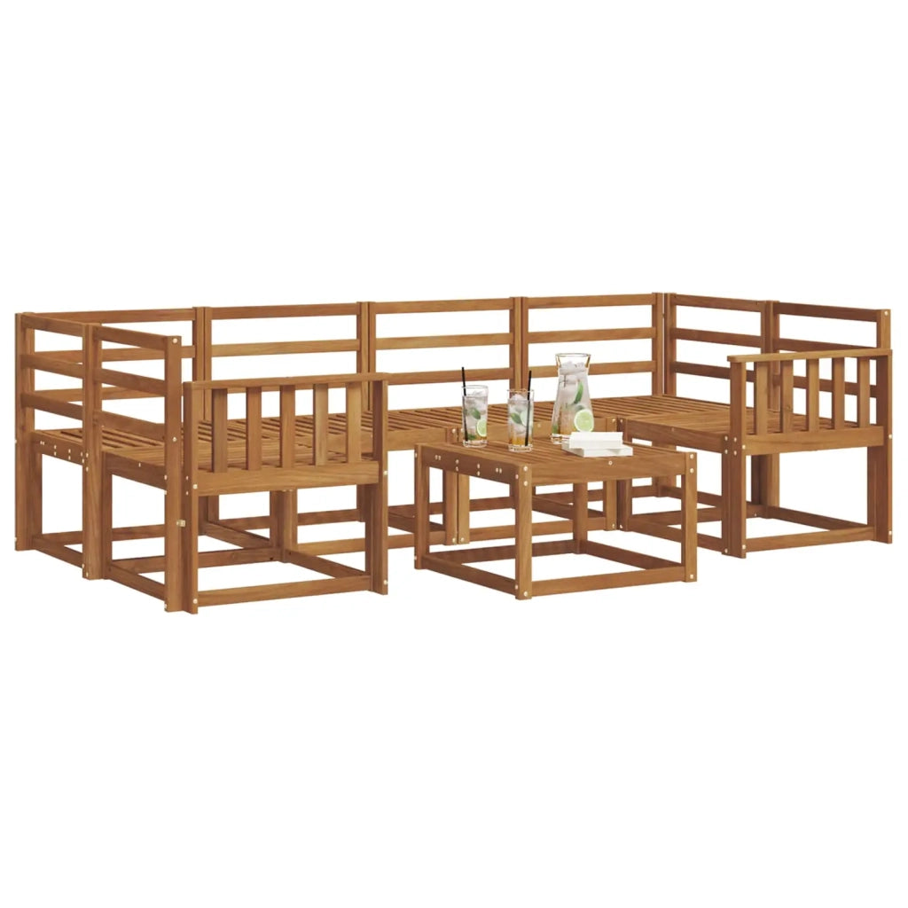 Set di divani da esterno 7 pcs Naturale