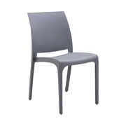 Sedia da esterno Camo, Seggiola da giardino, Seduta outdoor multiuso, Panchina da giardino, Made in Italy, 54x46 h80 cm, Grigio