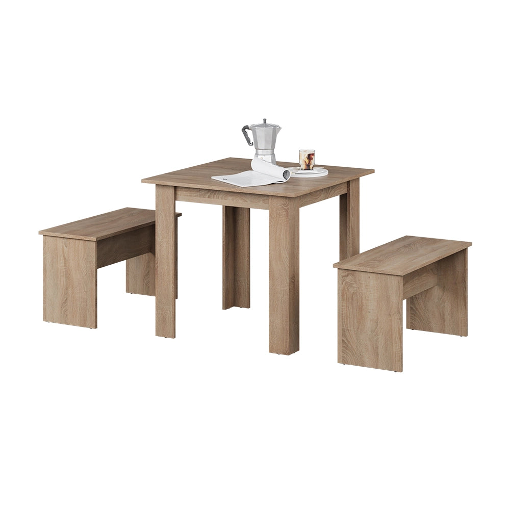 Vicco Set di tavoli da pranzo Sonoma 80 x 80 cm con 2 panche