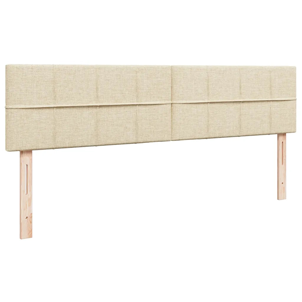 Pouf Letto con Materasso e LED Crema 180x200cm in Tessuto 3312331