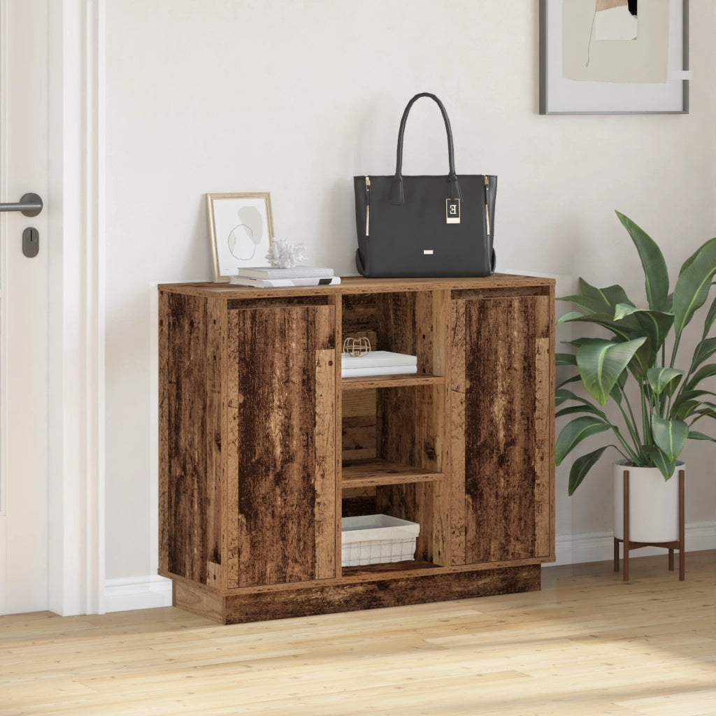 Mobile Sideboard con LED in Legno Vecchio 90x32x75 cm in Legno Ingengnerizzato