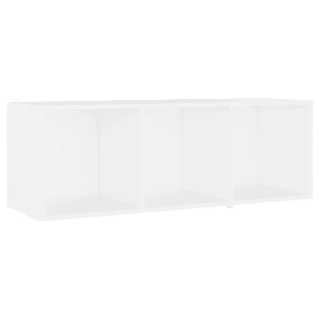 Mobile porta TV classico 107 x 35 x 37 cm con 3 scomparti moderno e pratico realizzato in legno composito bianco 02_0047858