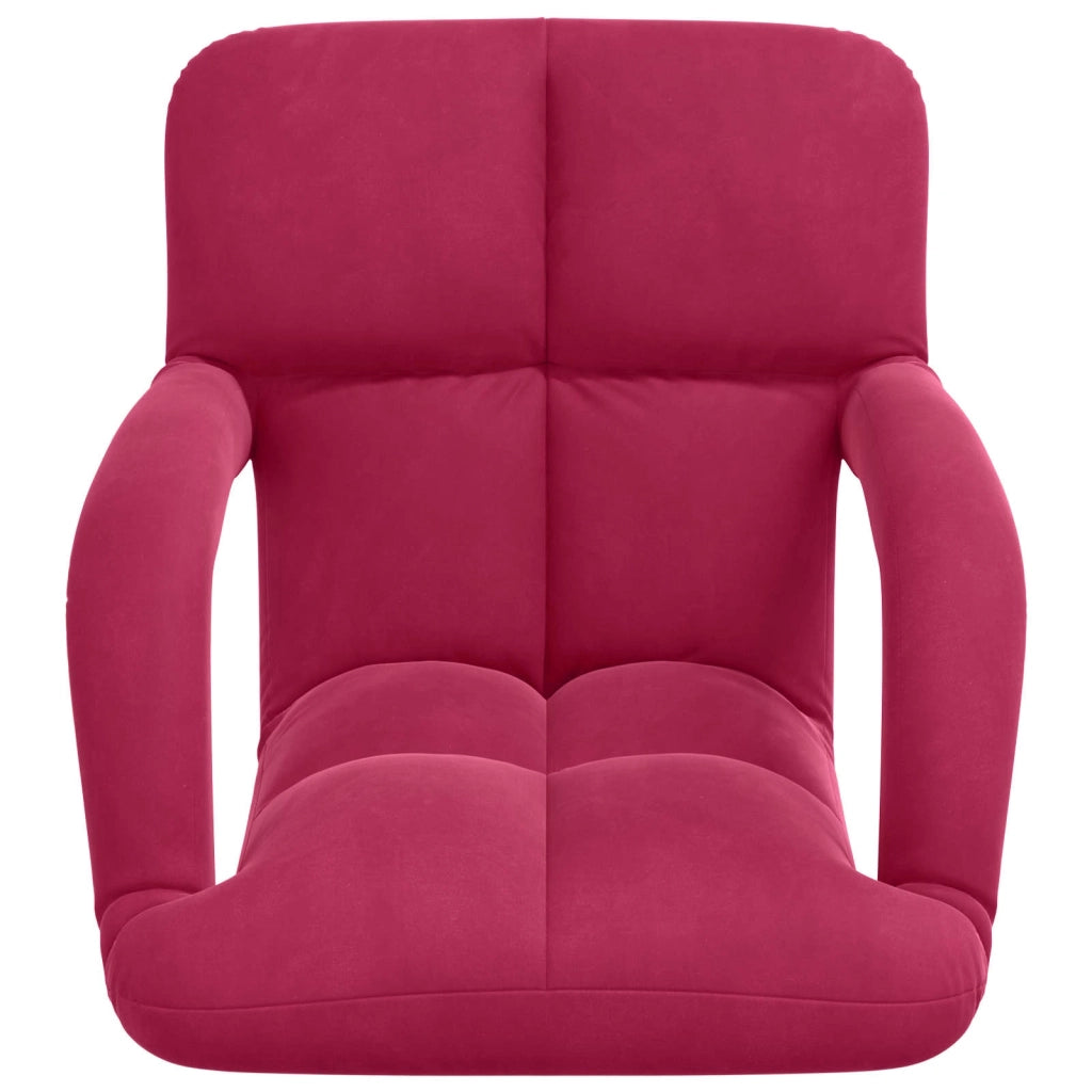 Sedia da Pavimento Rosso Vino 58 x 62 x 58 cm Velluto 42028137