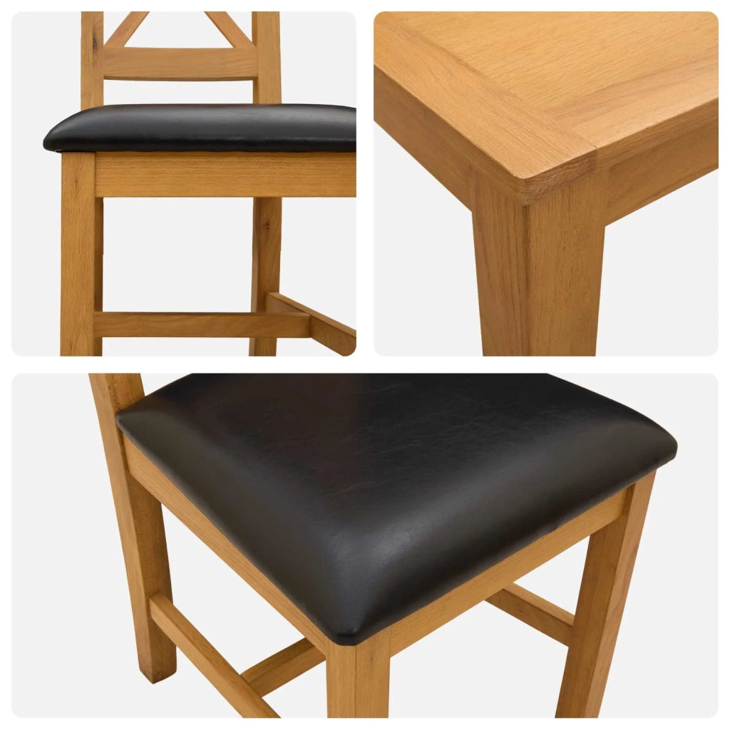 Set da pranzo 3 pz Nero Legno di Quercia Massello 3430328