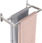Handdoekhouder a doppia stanga 40CM per bagno, a muro, in acciaio inossidabile, 2 stanghe, per bagno o cucina, finitura liscia.
