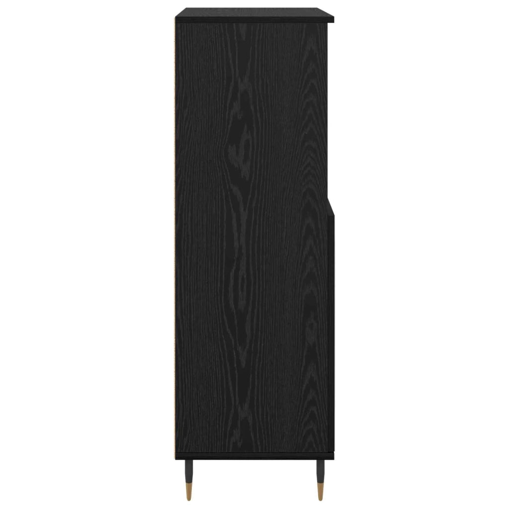 Credenza | Madia | Buffet da pranzo | Armadio da pranzo Nero 60 x 36 x 110 cm Legno multistrato
