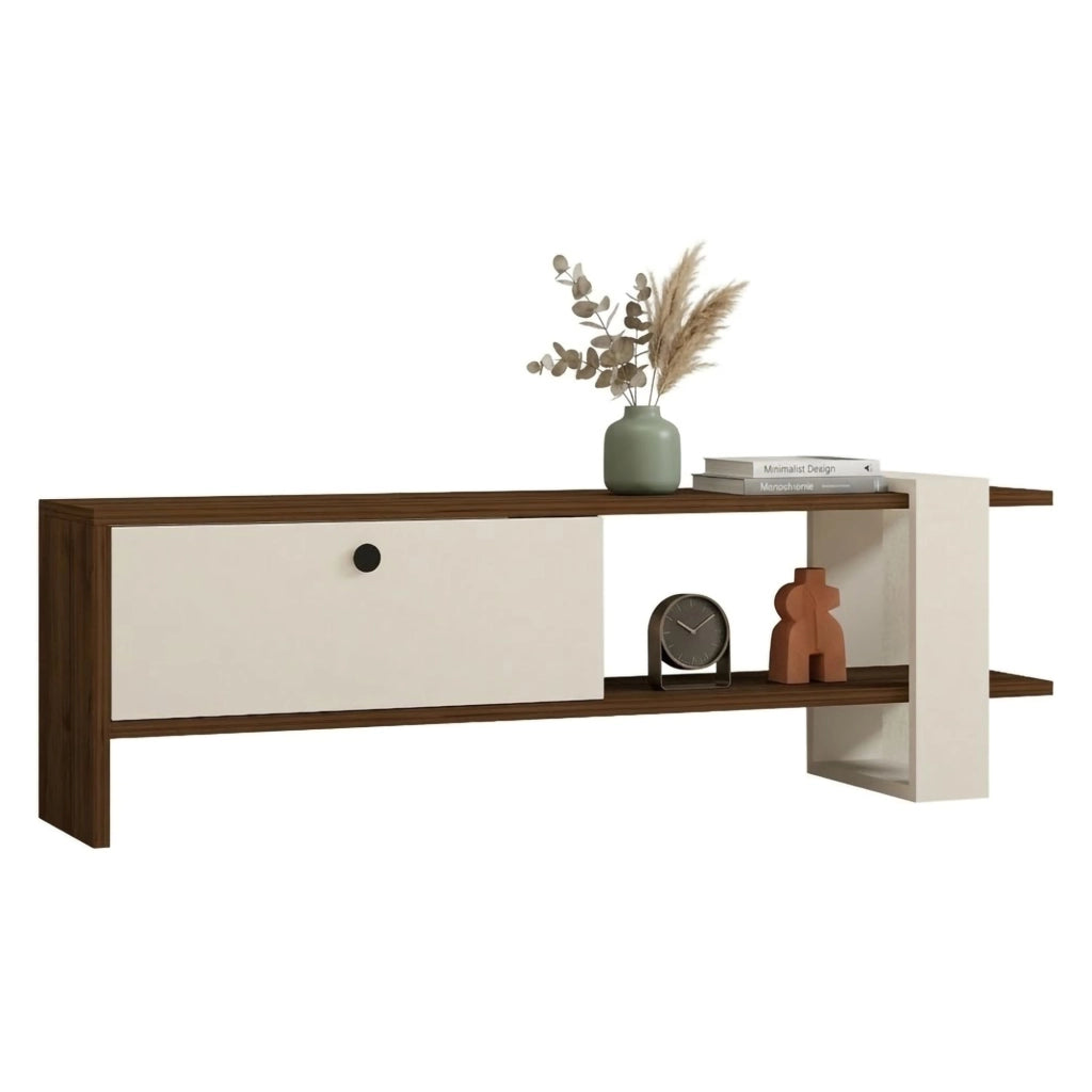 Taurasi, Mobile Porta tv Un'anta, 120x25x37h cm Bianco