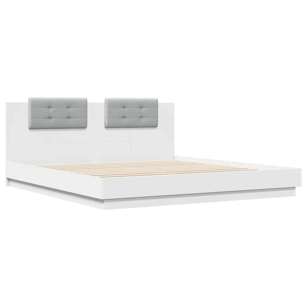 Giroletto con Testiera e LED Bianco 180x200 cmcod mxl 114690