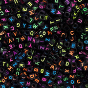 Set di perle 1000 pezzi - Perle acriliche neon colorate - Perle alfabetiche A-Z - Creare gioielli - 6 mm - Per il fai da te - Perle alfabetiche