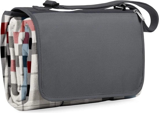 Tavolo da picnic XL blu a strisce X-Large per uso all'aperto.