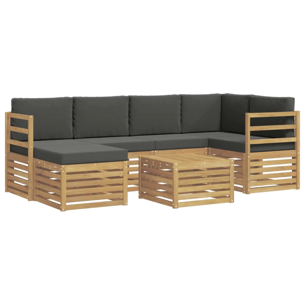 Set di divani da esterno 7 pcs Bianco e Antracite Poliestere 3392137