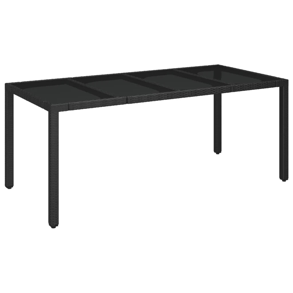 Set da pranzo da giardino da 9 pezzi e cuscini resina intrecciata nera 02_0014839