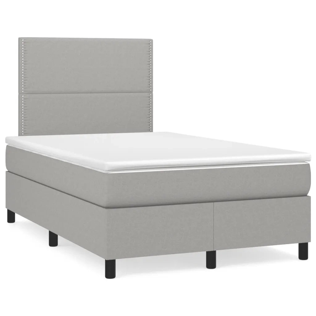Giroletto a Molle con Materasso Grigio Chiaro 120x190cm Tessuto 3269874