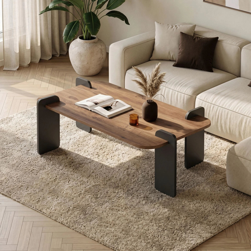 Tavolino in legno "Renard" - 120 x 60 x 35 cm - Marrone chiaro