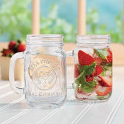 Set di boccali in vetro Mason riutilizzabili con coperchio e manico da 450 ml - set da 2 pezzi