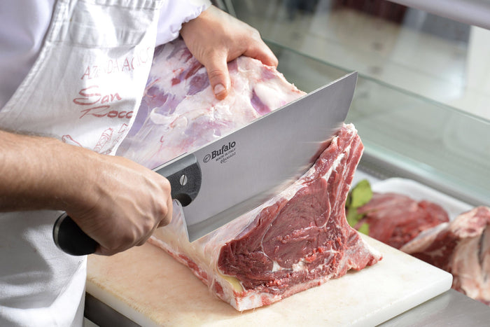 Coltello Trinciante Lama 28 cm Bufalo Colpo 194/28 Manico Nero