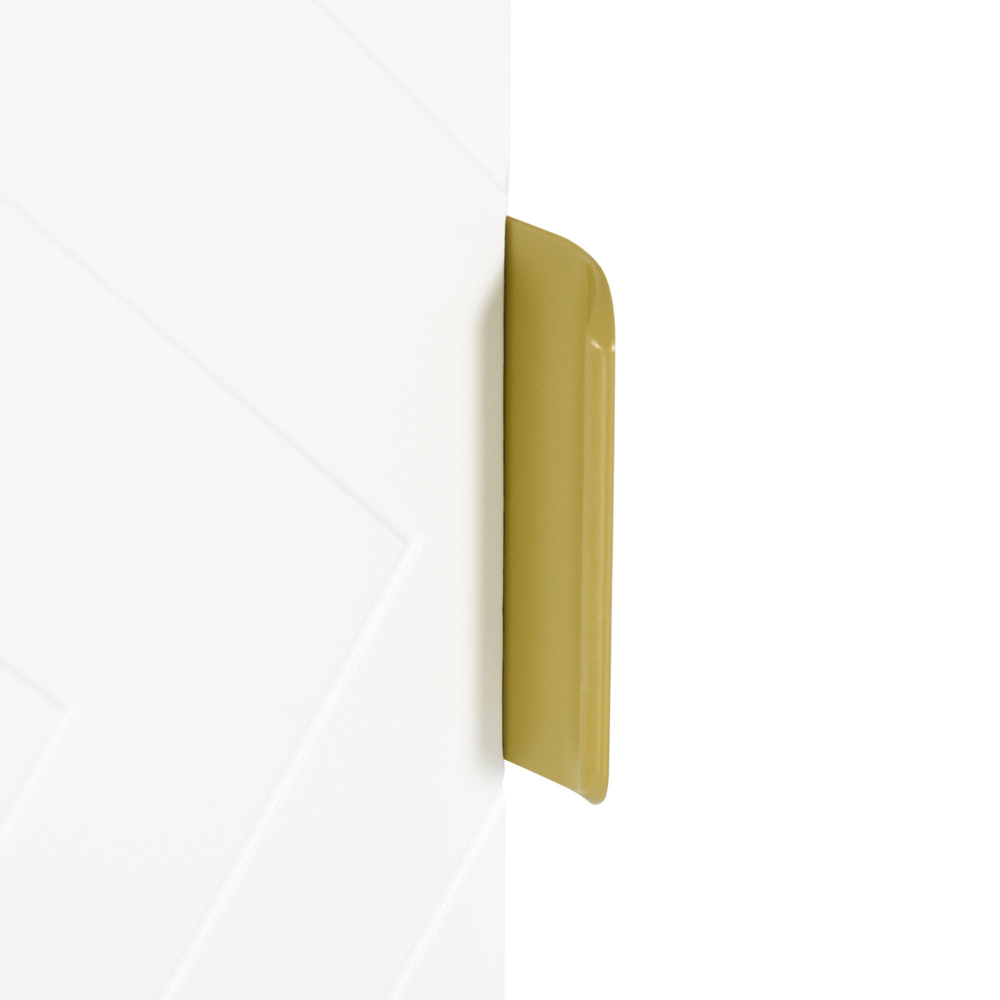 Pensile Mobile Bagno Sospeso con Anta Decorata 40x15x60 cm in MDF Bianco