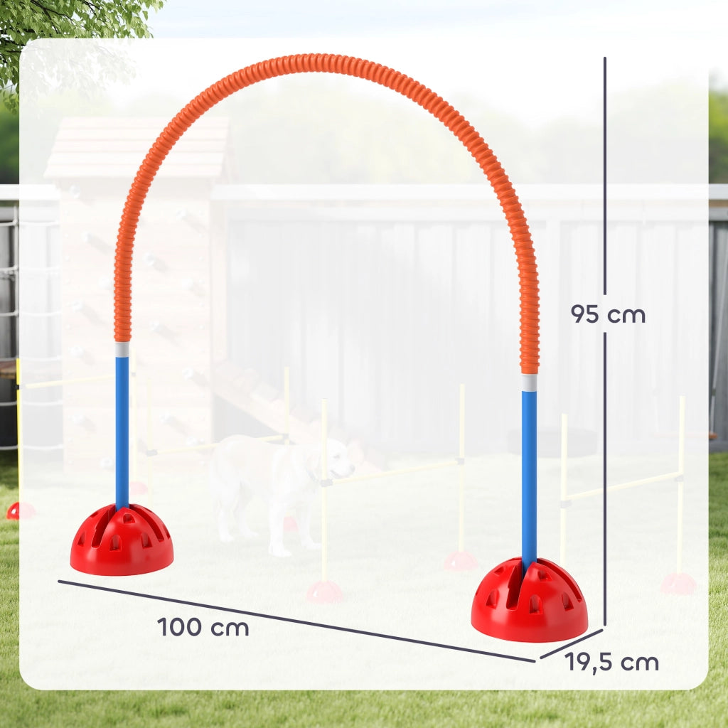 Attrezzo Agility per Cani 4 Porte ¨C Xylo ¨C Larghezza Regolabile con Borsa Trasporto Blu