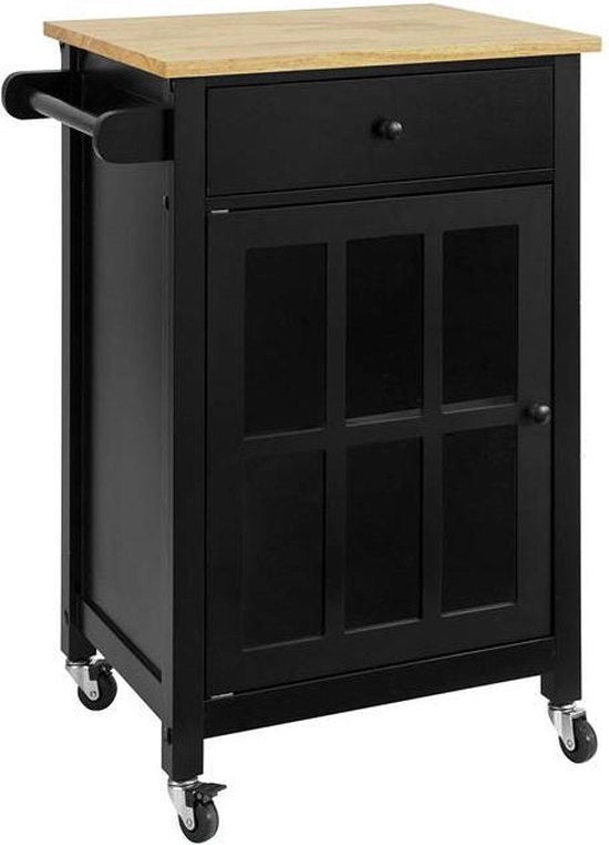 Trolley per cucina - Credenza per cucina - Raggiungimento asciugamani - in legno - 63x88x46 cm