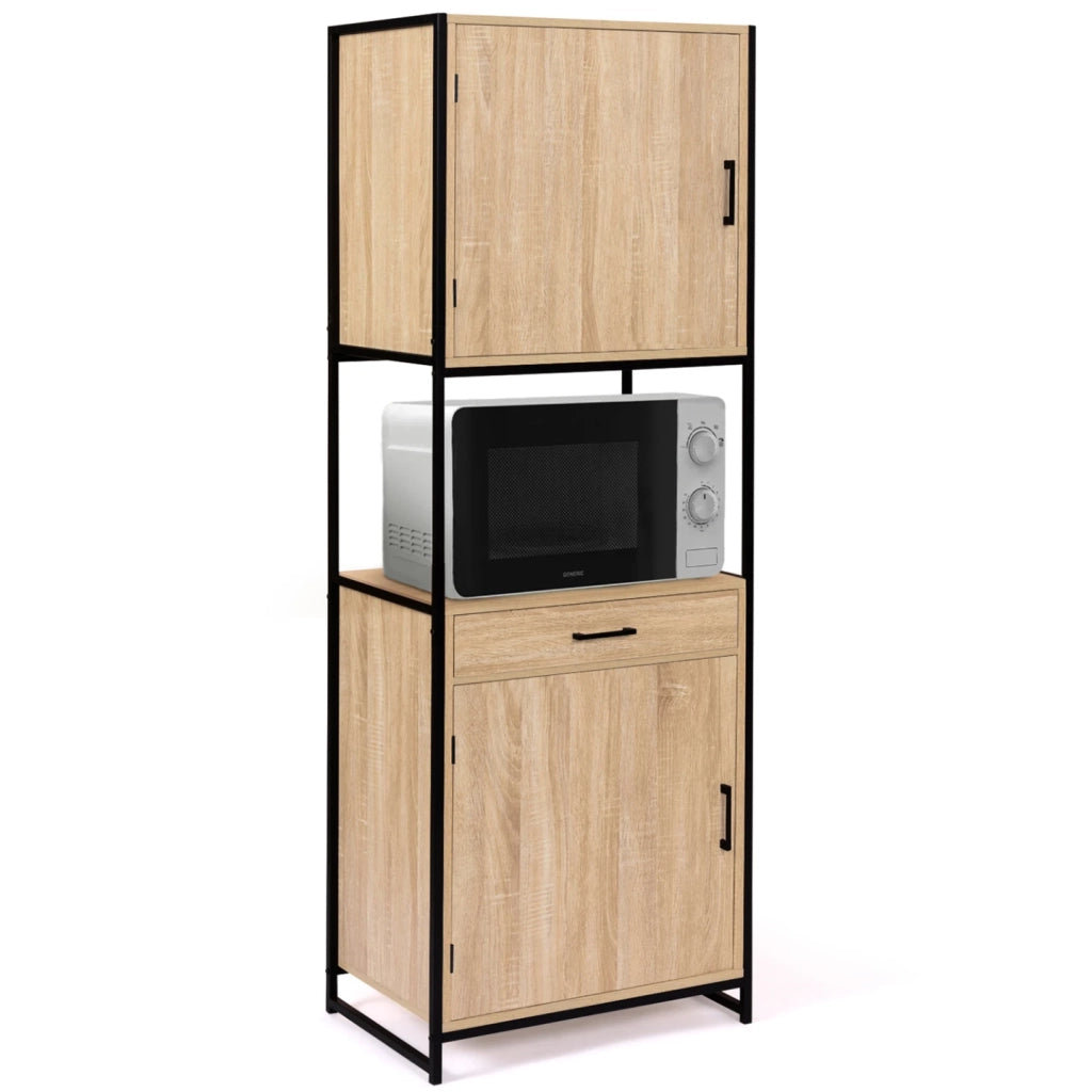 IDMarket - Credenza da cucina 60 CM DETROIT mobile di design industriale a 2 ante + cassetto