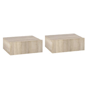 Set 2 Comodini Sospesi con Cassetti, Comodini Camera da Letto in Truciolato, Stile Moderno, 40x30x15 cm, Color Legno