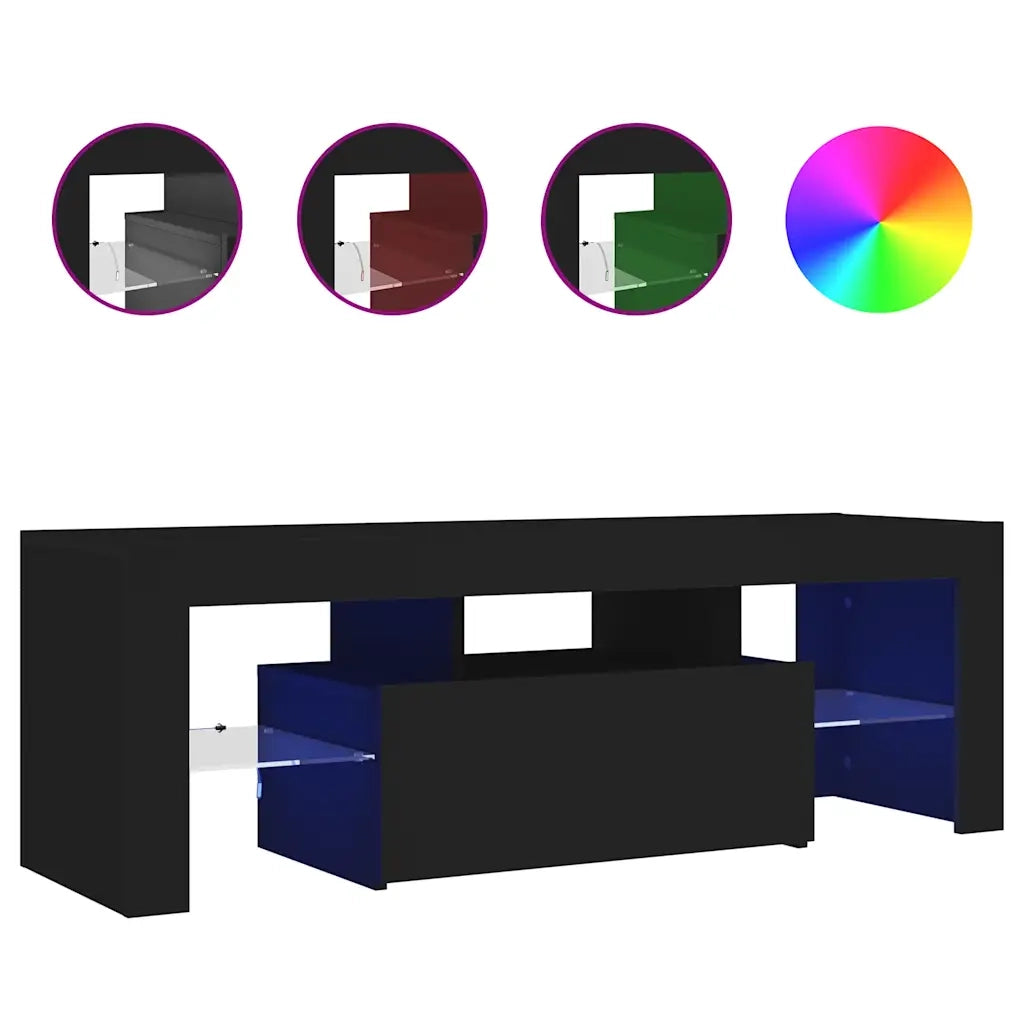 Mobile Porta TV con Luci LED Nero 120x35x40 cm 804347