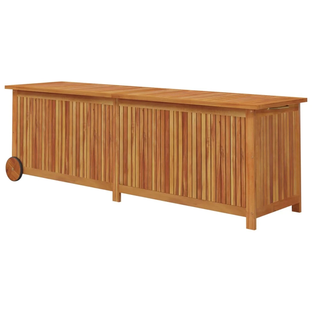 Baule da giardino con ruote 150 x 50 x 58 cm legno di acacia 02_0013065