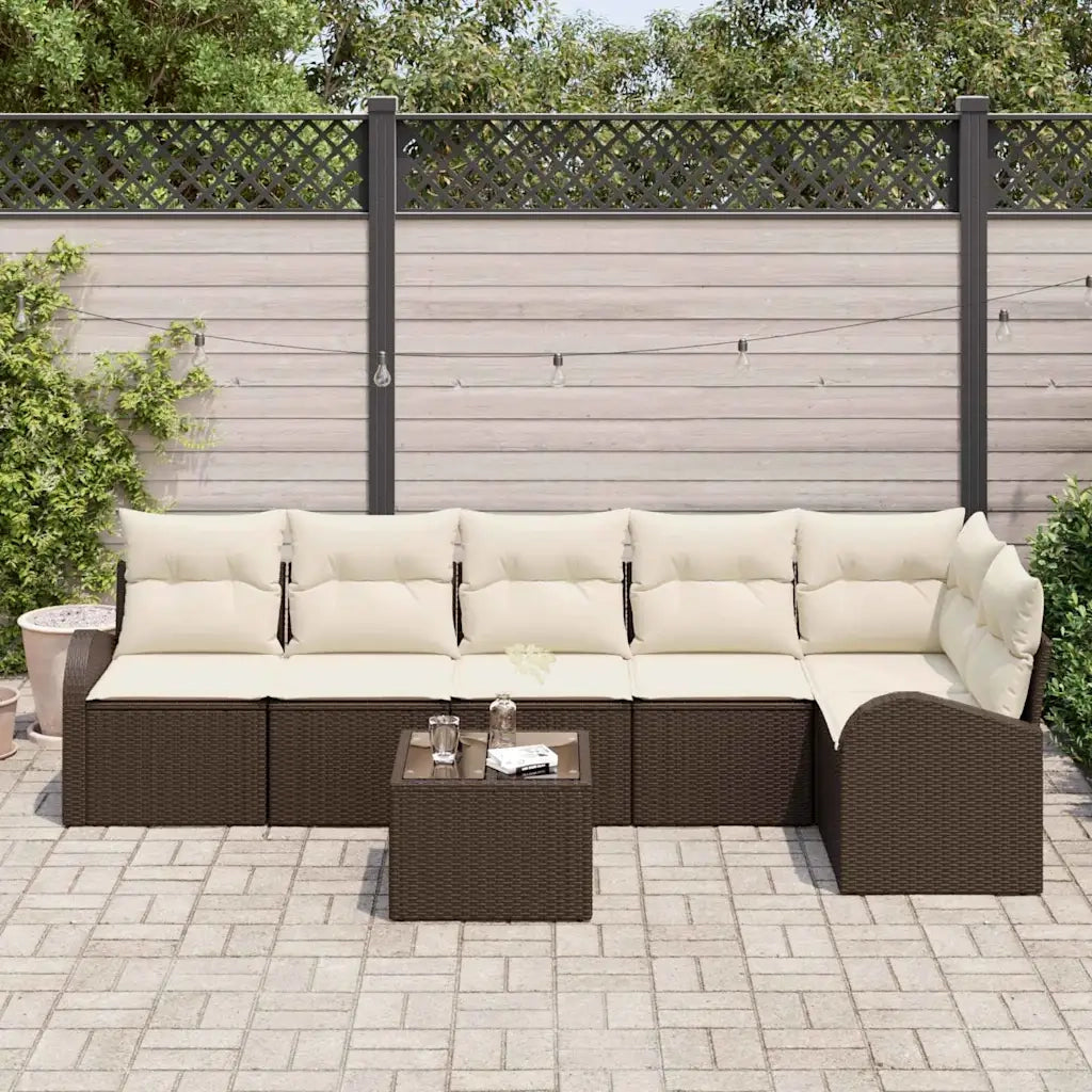 Set Divano da Giardino Marrone polyrattan 3346068