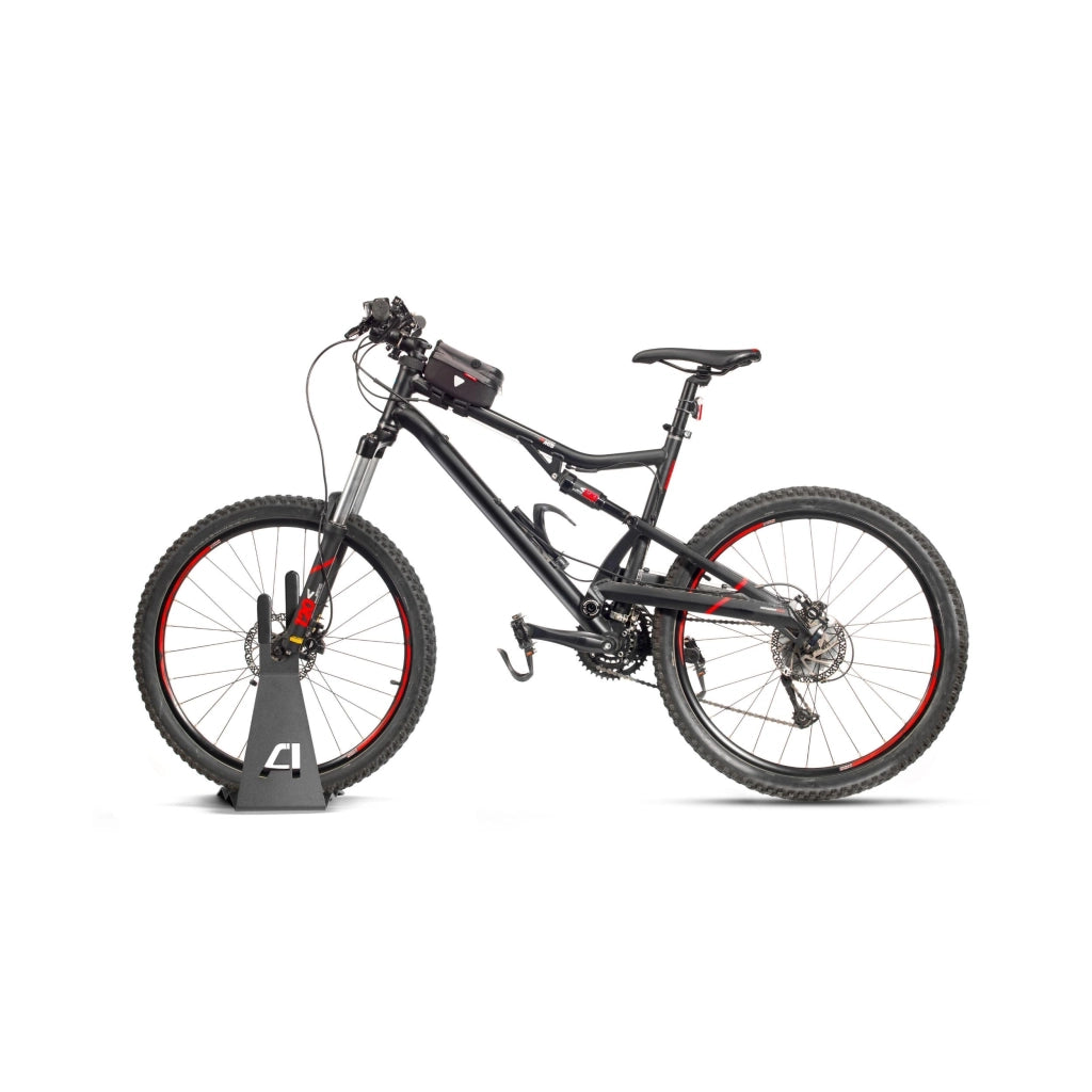 Andrys Porta Bici Piedistallo 1 Posto con Protezioni Acciaio Verniciato Bianco