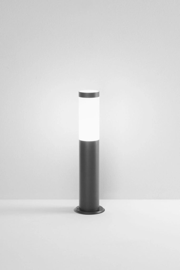 PALO TOKYO IN ACCIAIO INOX E POLICARBONATO ANTRACITE 1 LUCE ATTACCO E27 IP44 450X115X115MM