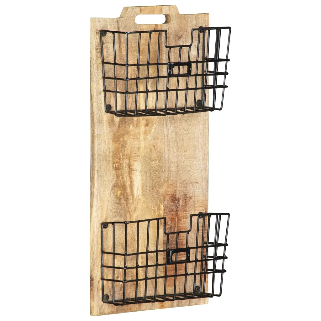 Portariviste a Parete 33x10x67 cm in Massello di Mango Grezzo cod mxl 56622