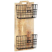 Portariviste a Parete 33x10x67 cm in Massello di Mango Grezzo cod mxl 56622