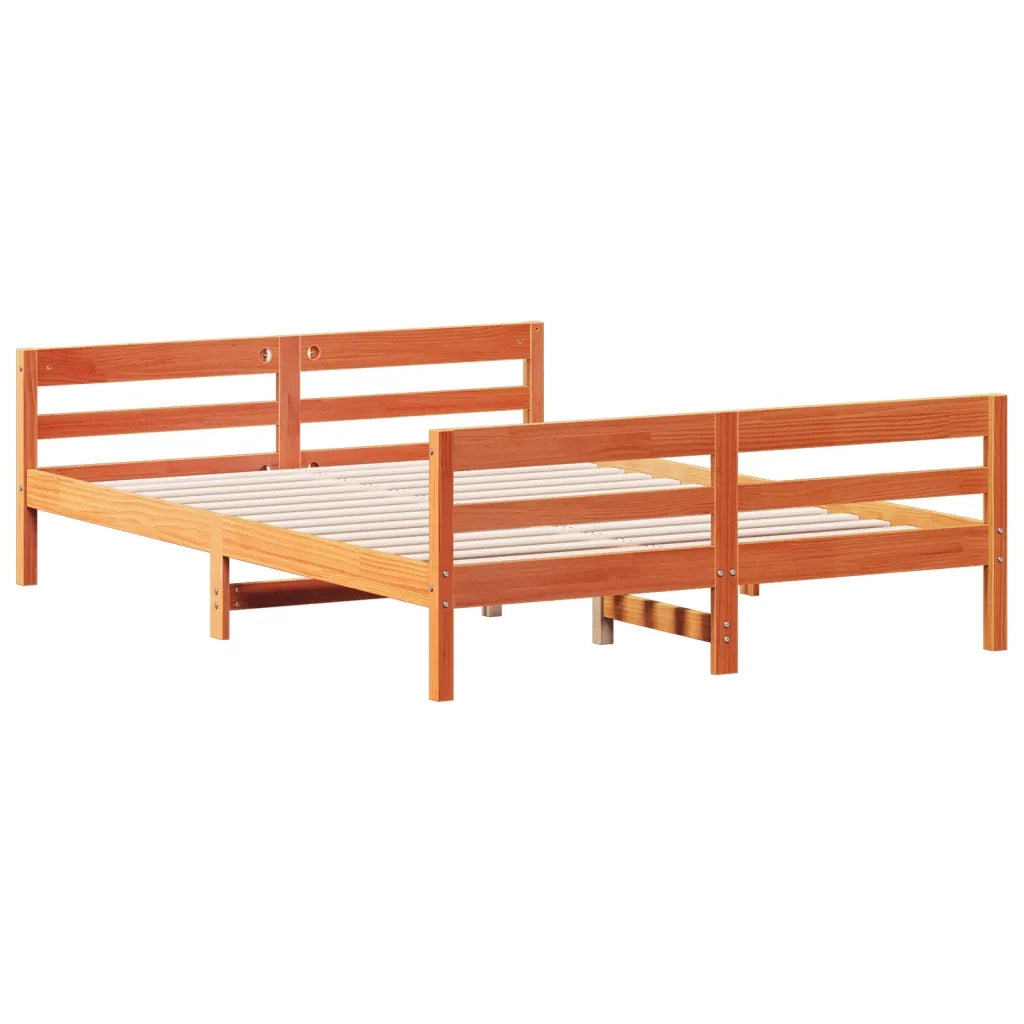 Letto senza Materasso Marrone Cera 120x200 cm in Legno di Pino 842793