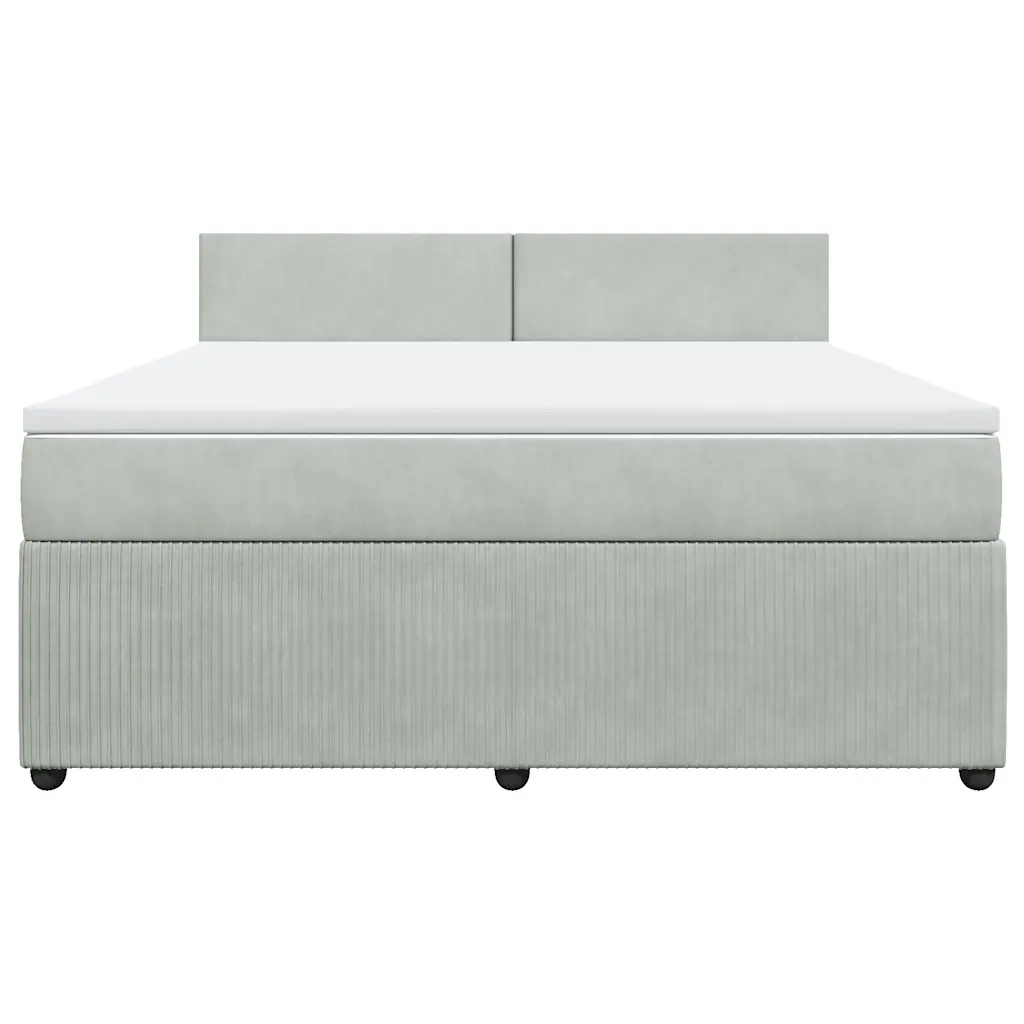 Giroletto a Molle con Materasso Grigio Chiaro 180x200cm Velluto 3290100