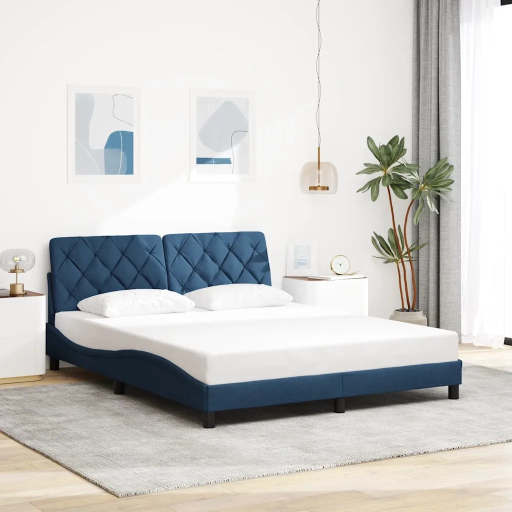 Giroletto senza Materasso Blu 160x200 cm in Tessuto