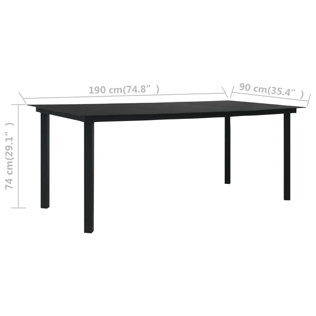 Set da Pranzo da Giardino 7 pz in Rattan PVC Nero cod mxl 41711