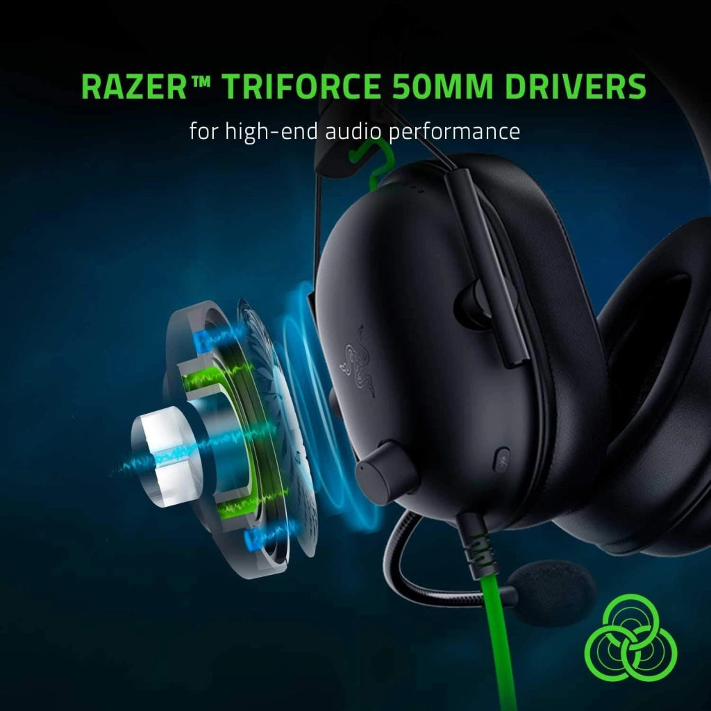 Razer BlackShark V2 X Gaming Headset: 7.1 Surround Sound - Driver 50 mm - Cuscino in memory foam - PC, PS4, PS5, Nintendo Switch, Xbox One, Xbox Series X & S, Mobile - Jack audio da 3,5 mm - Nero
