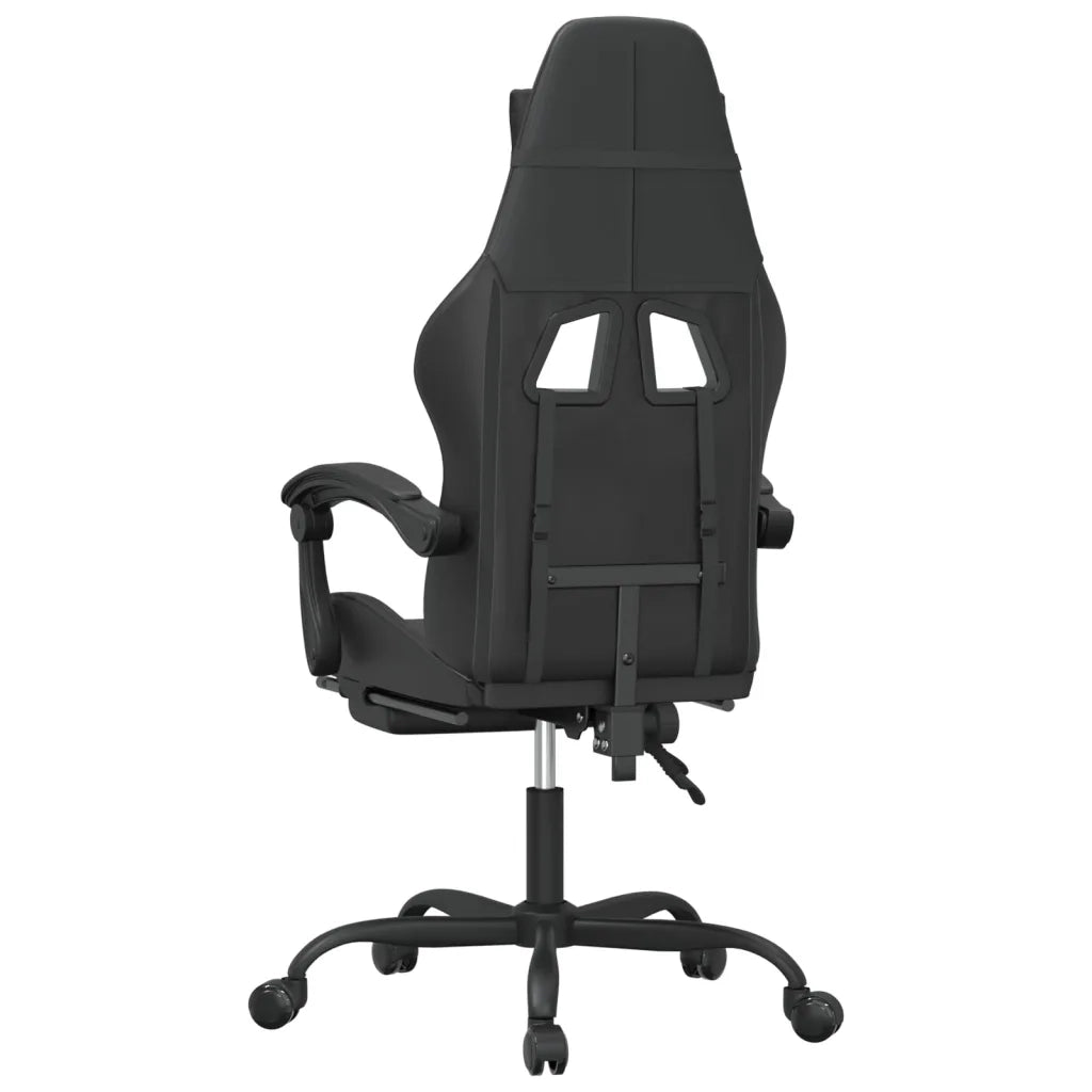 vidaXL Sedia da Gaming con Poggiapiedi Nero in Similpelle